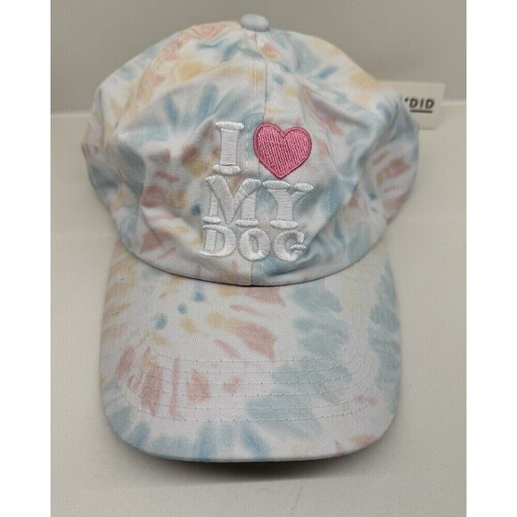 Katydid Accessories - Love My Dog Tie Dye Baseball Hat Baseball Cap for Women pastel colors ONE SIZE